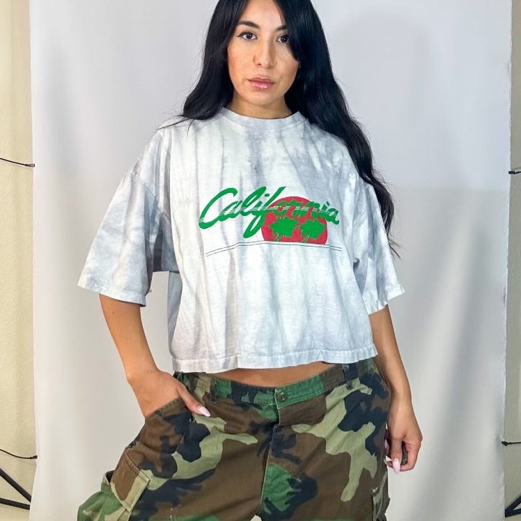 California Tie Dye Cropped Tee