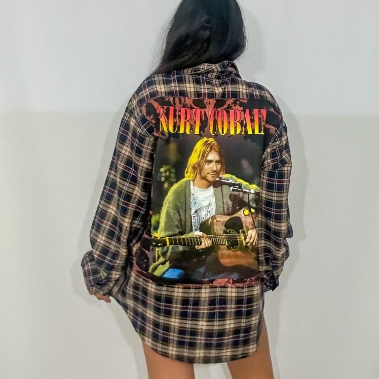 Grunge Cobain Patch Flannel