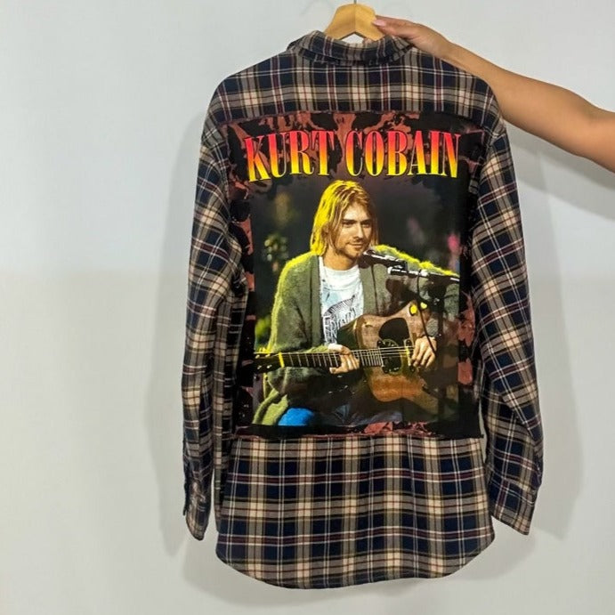 Grunge Cobain Patch Flannel