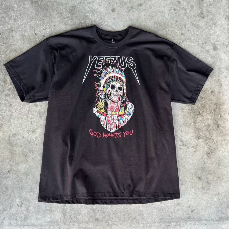 Yeezus Feather Skull Tee (blk)