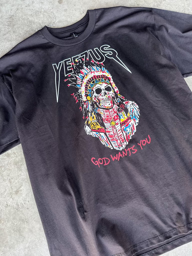 Yeezus Feather Skull Tee (blk)