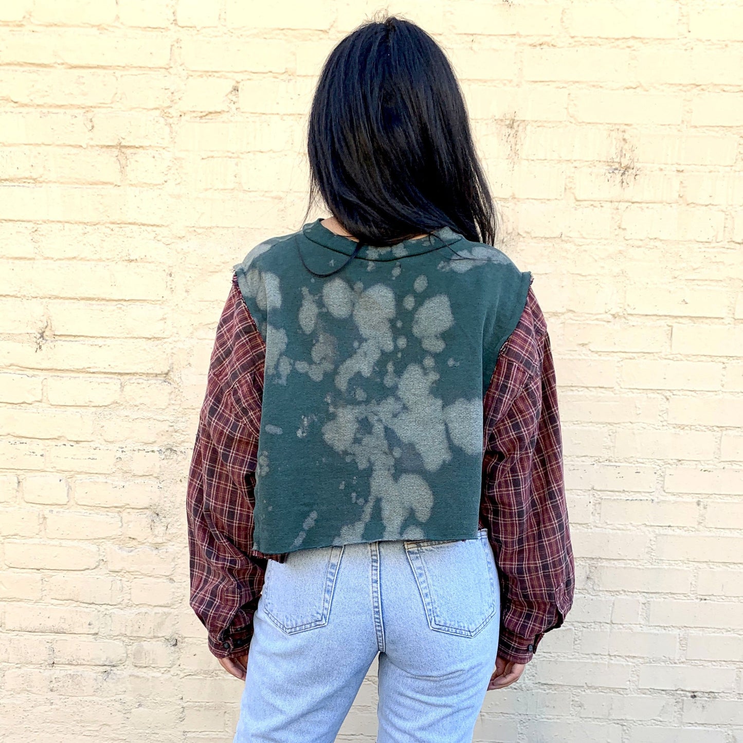 Cropped College Upcycled Shirt