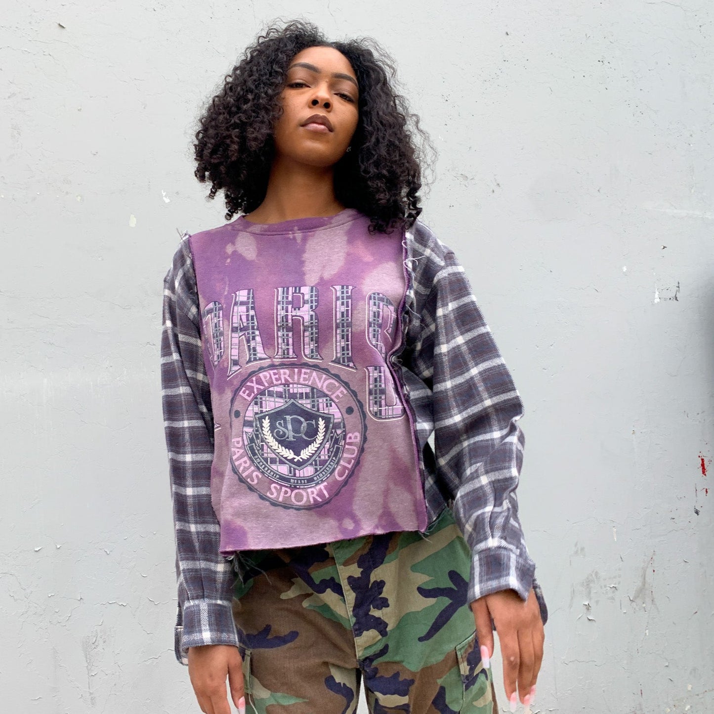 Paris Upcycled Flannel Top
