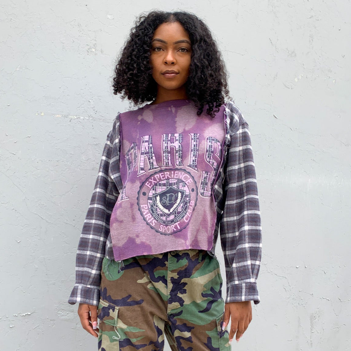 Paris Upcycled Flannel Top