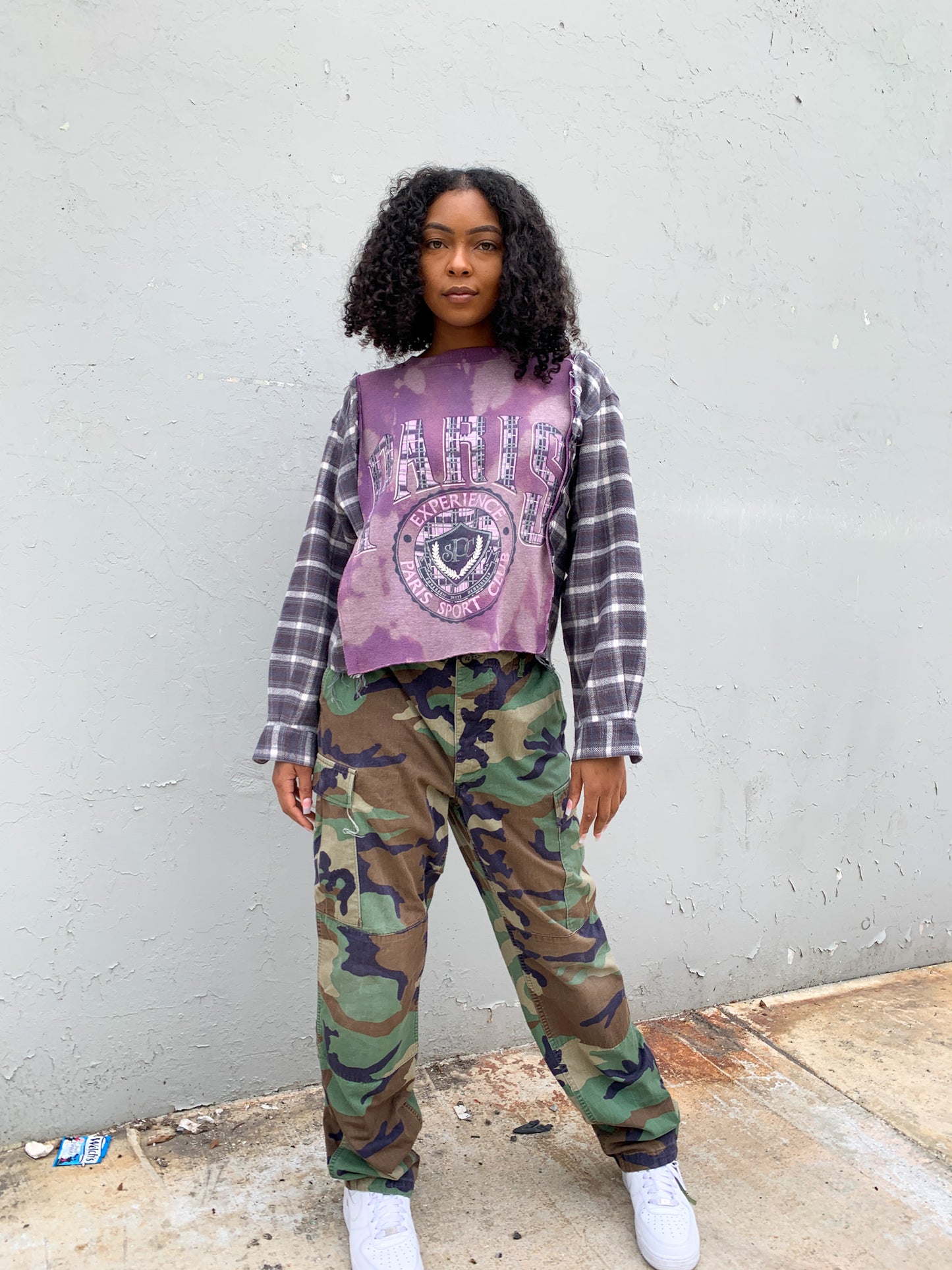 Paris Upcycled Flannel Top