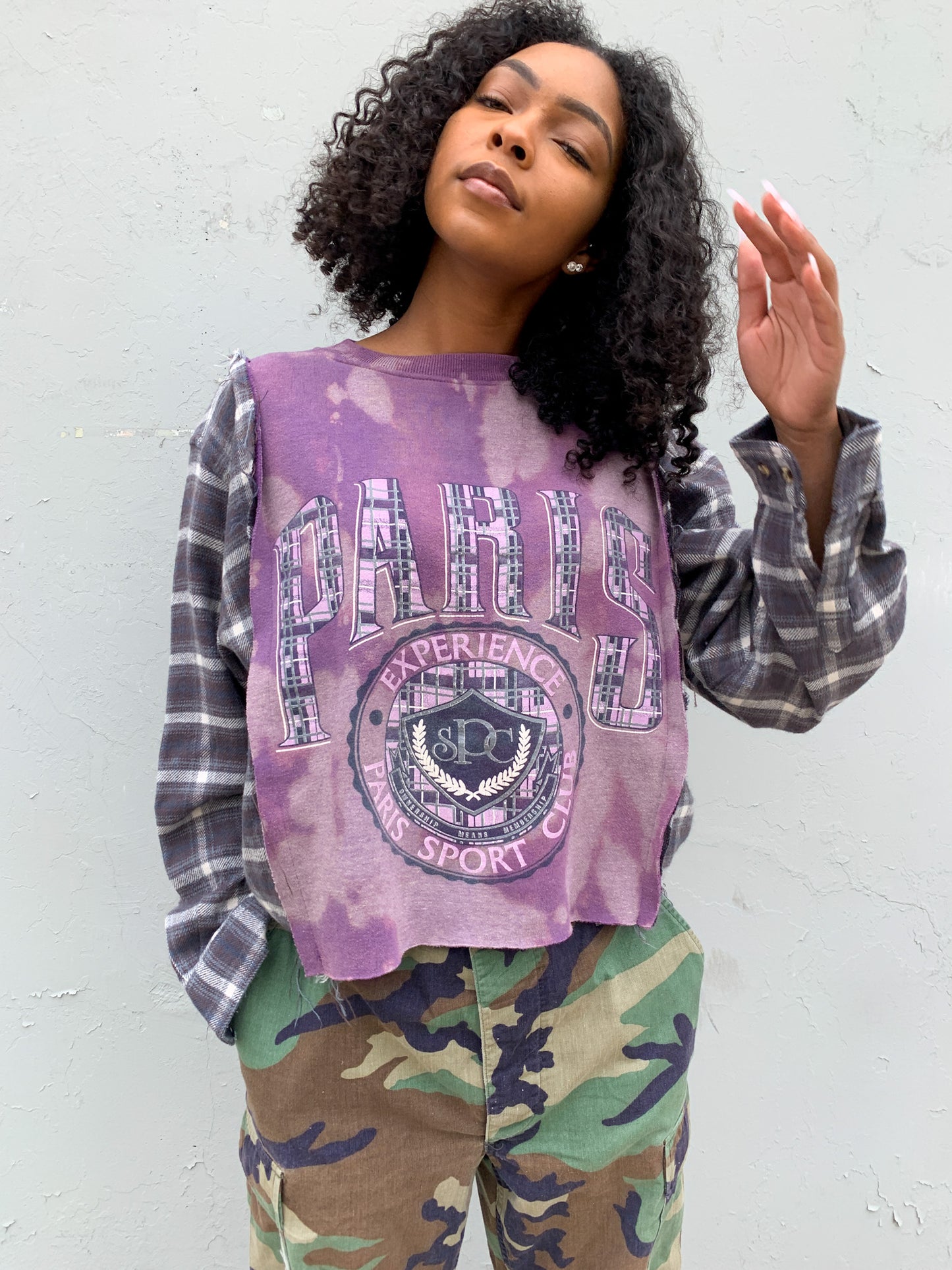 Paris Upcycled Flannel Top