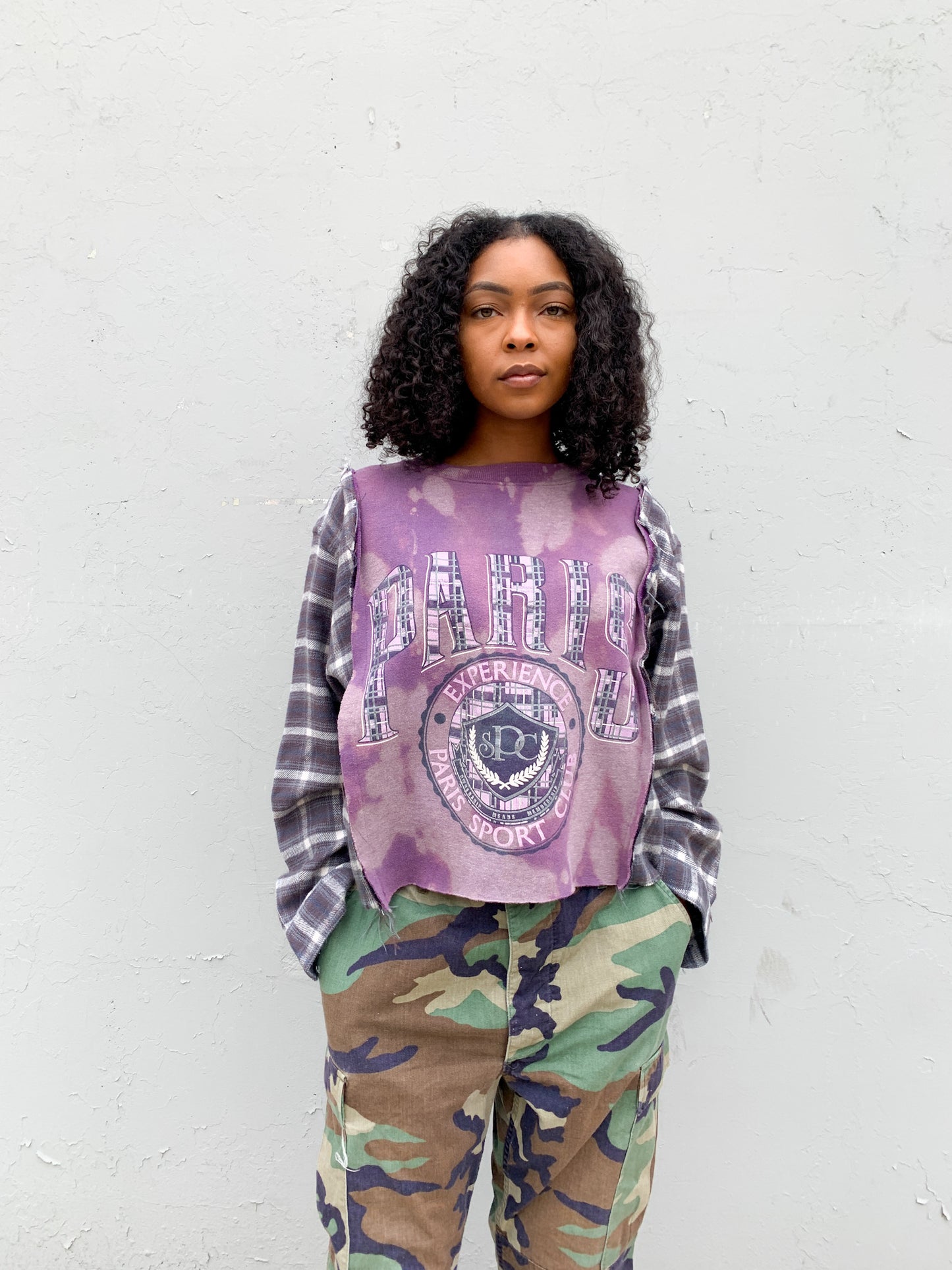 Paris Upcycled Flannel Top