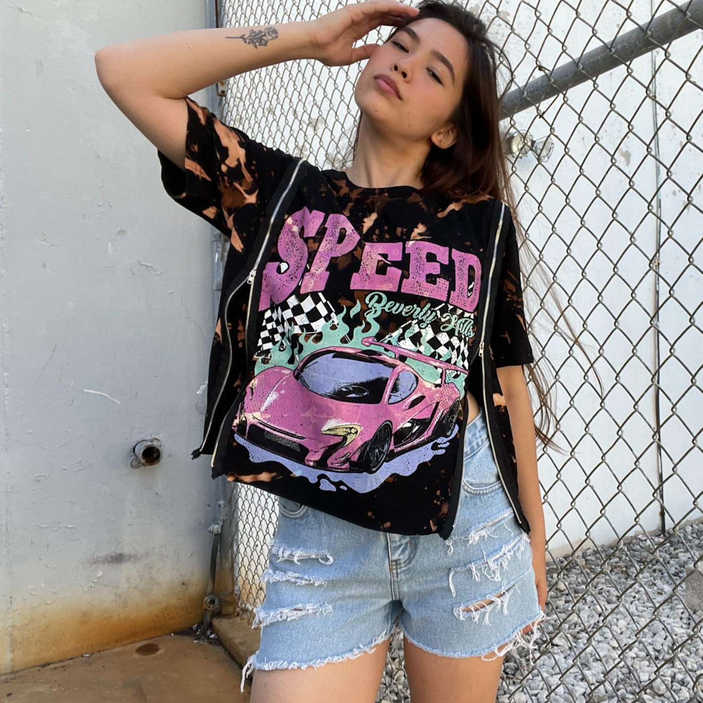 Speed Beverly Hills Zipper Crop Top
