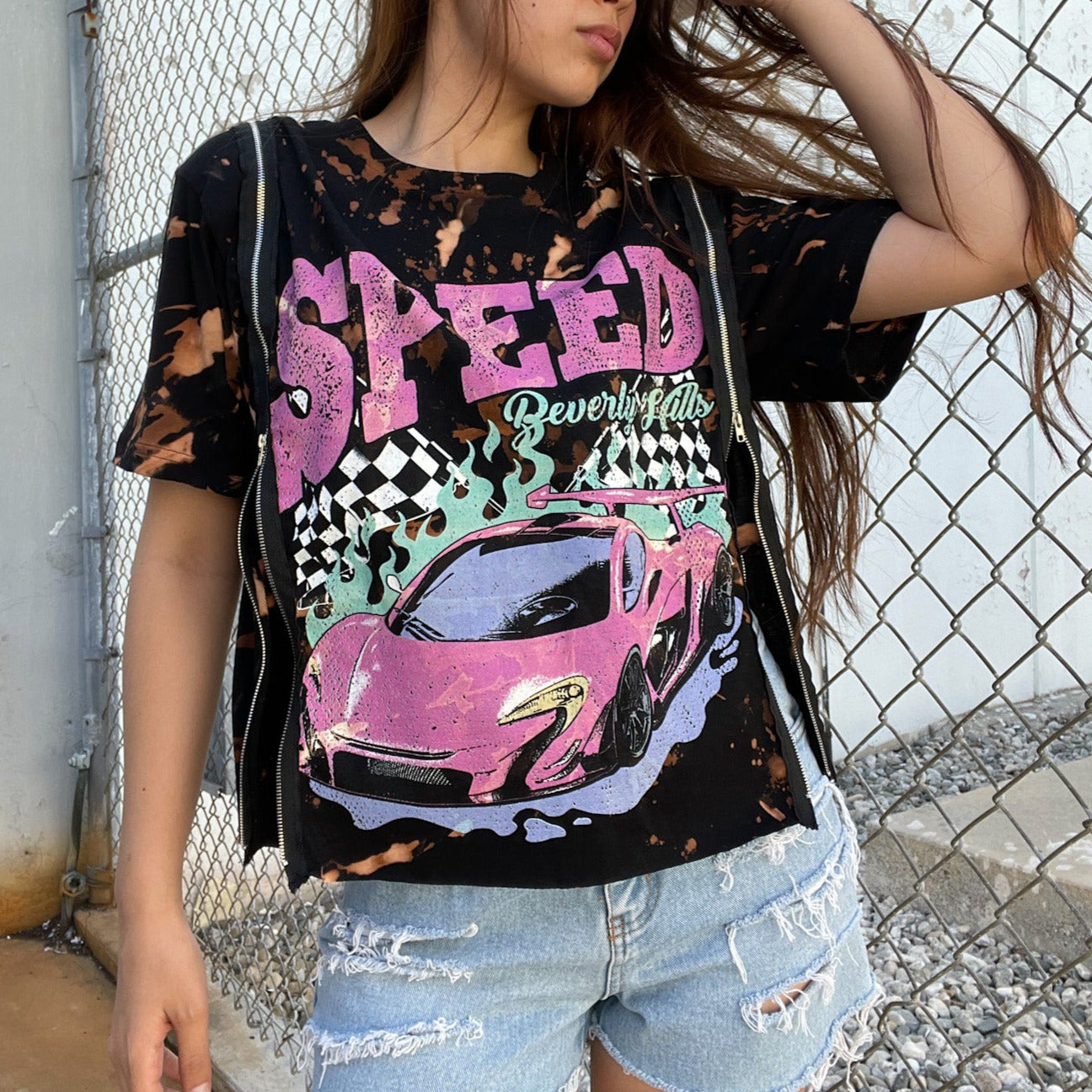 Speed Beverly Hills Zipper Crop Top