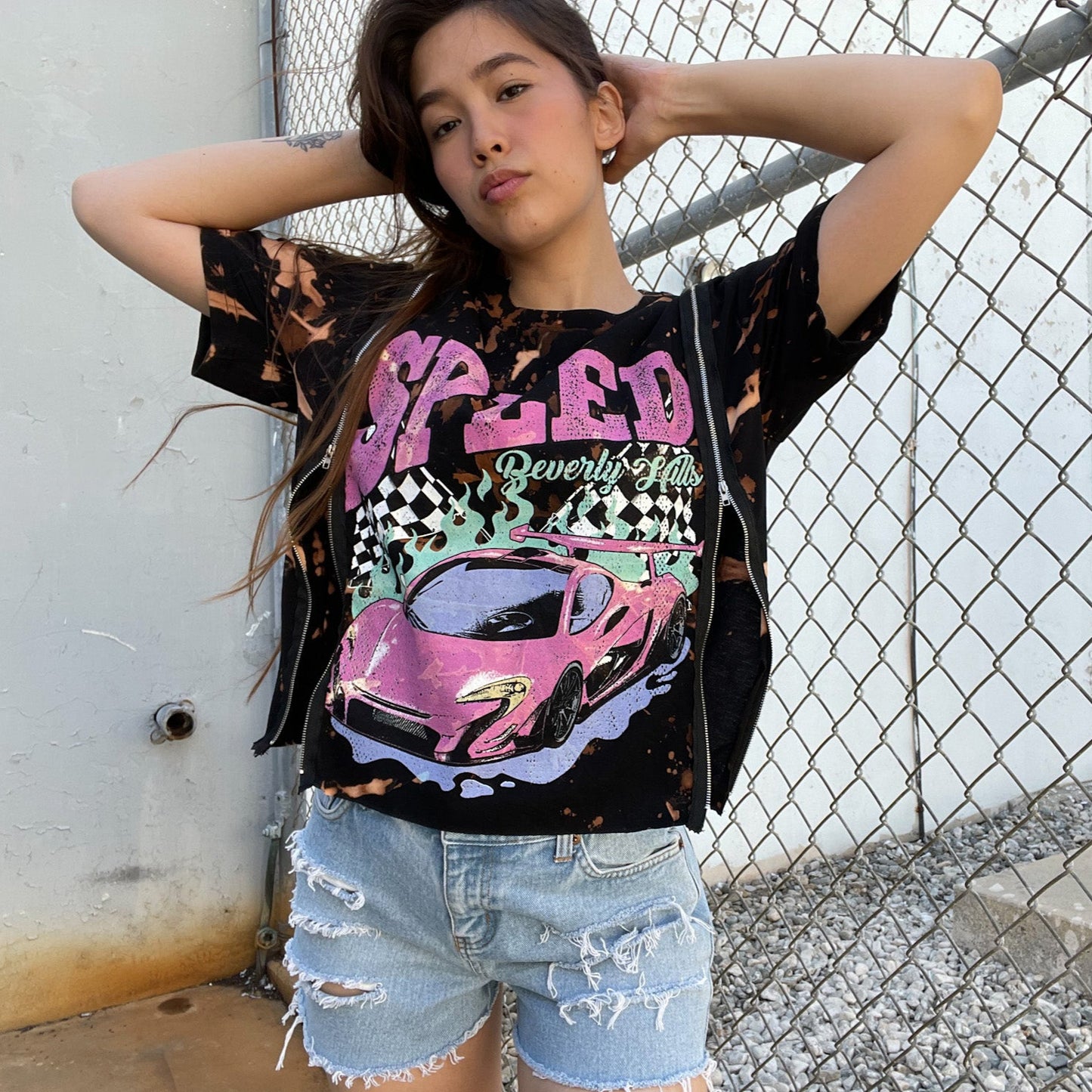 Speed Beverly Hills Zipper Crop Top