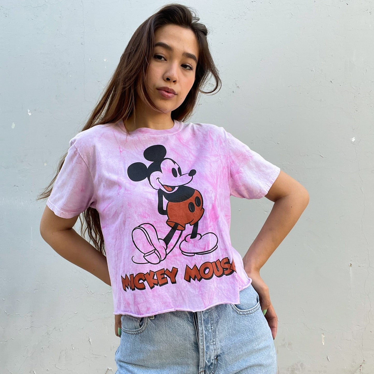 Tie Dye Mickey Crop Tee