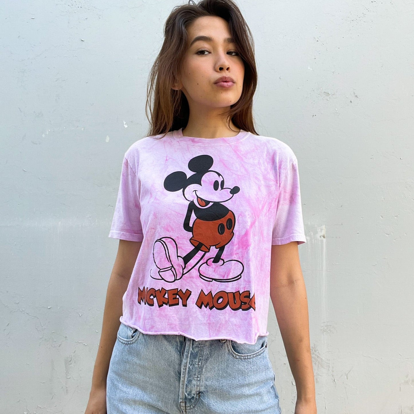 Tie Dye Mickey Crop Tee