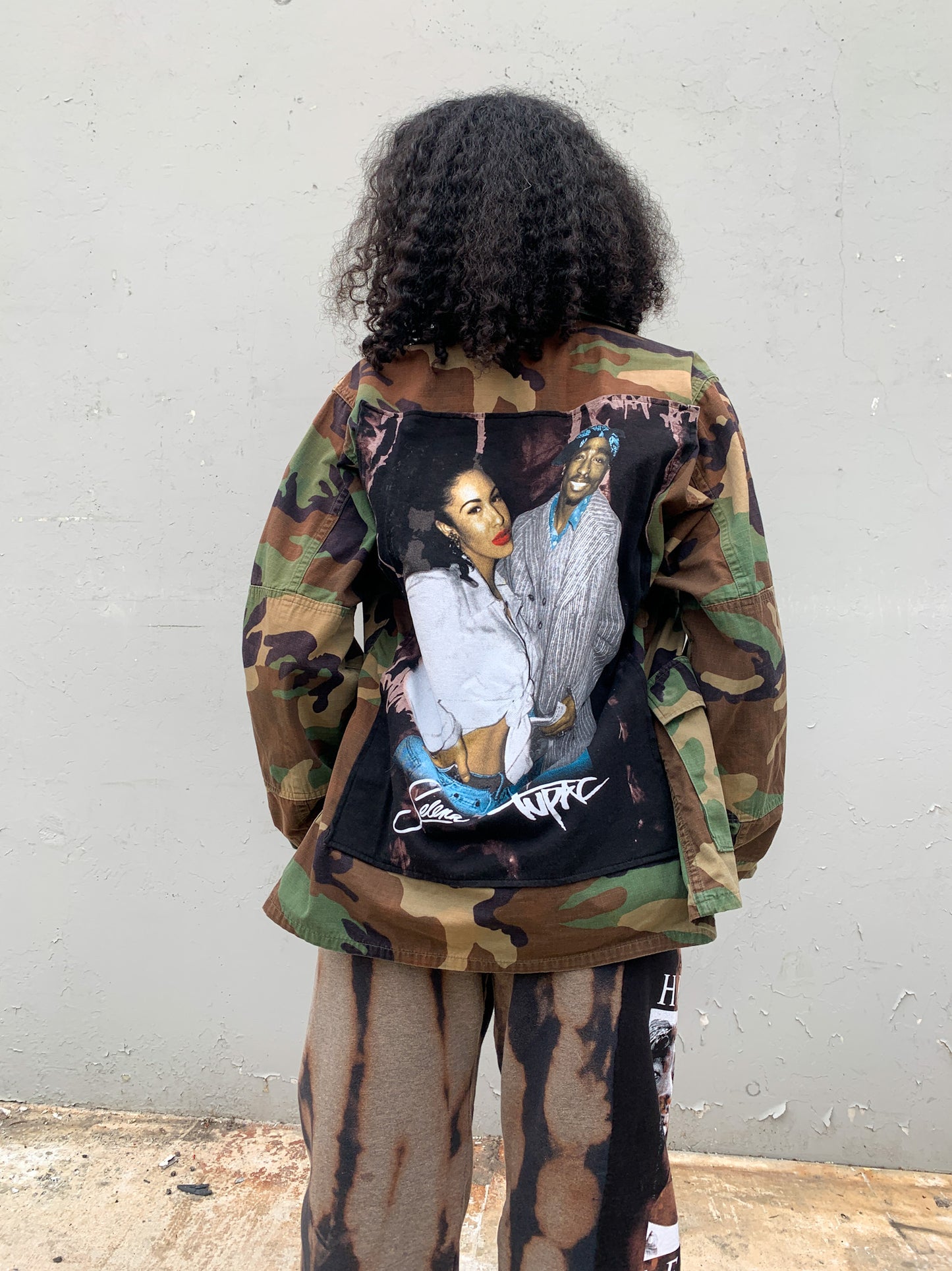 90s Inspired Camo Patch Jacket
