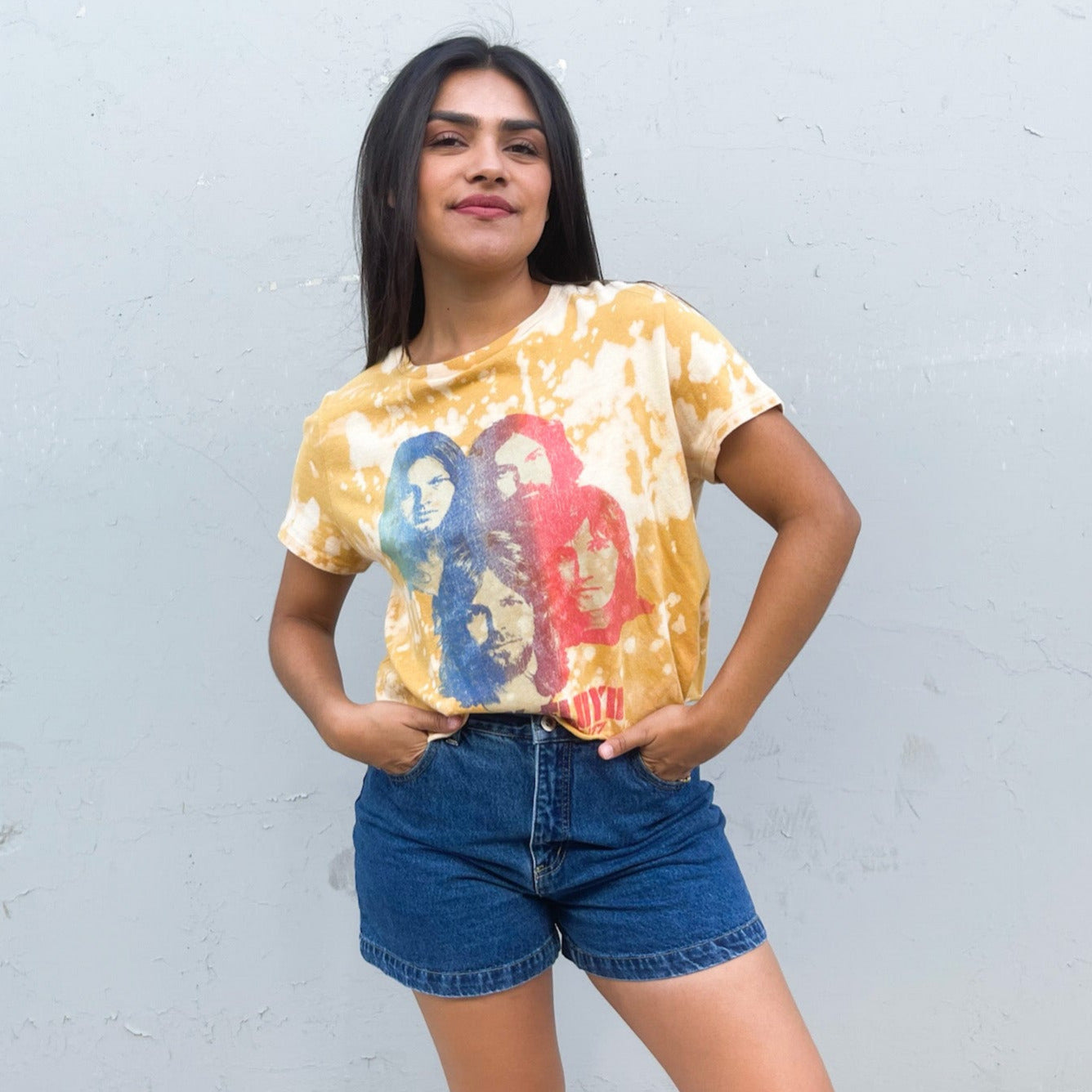 Tie Dye Pink Floyd Crop Tee