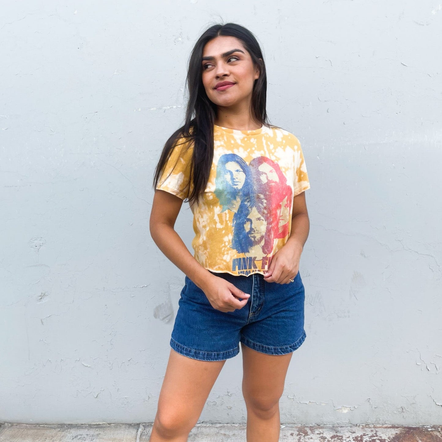 Tie Dye Pink Floyd Crop Tee