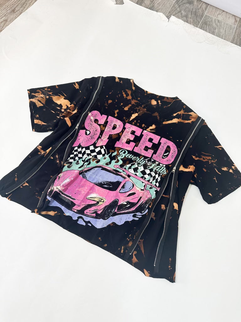 Speed Beverly Hills Zipper Crop Top