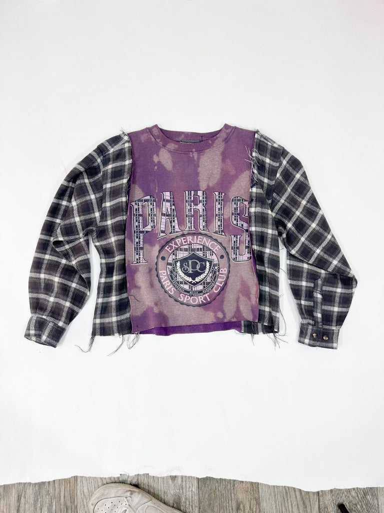 Paris Upcycled Flannel Top