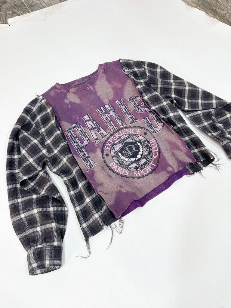 Paris Upcycled Flannel Top