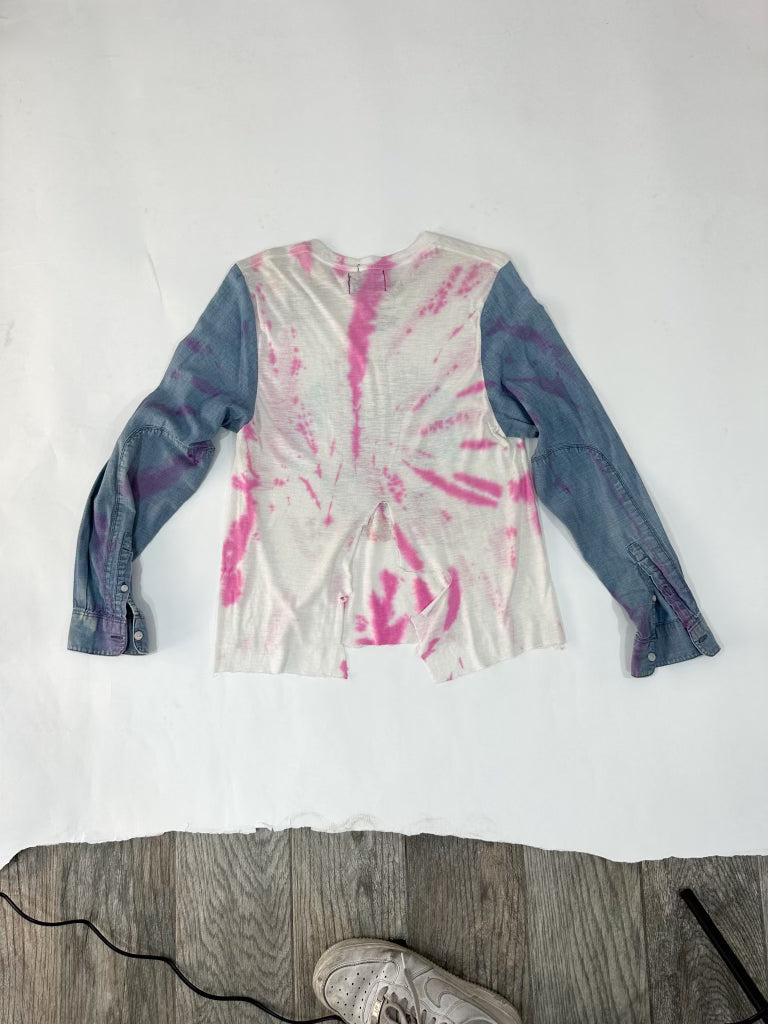 Britney Tie Dye Denim Sleeve Tee