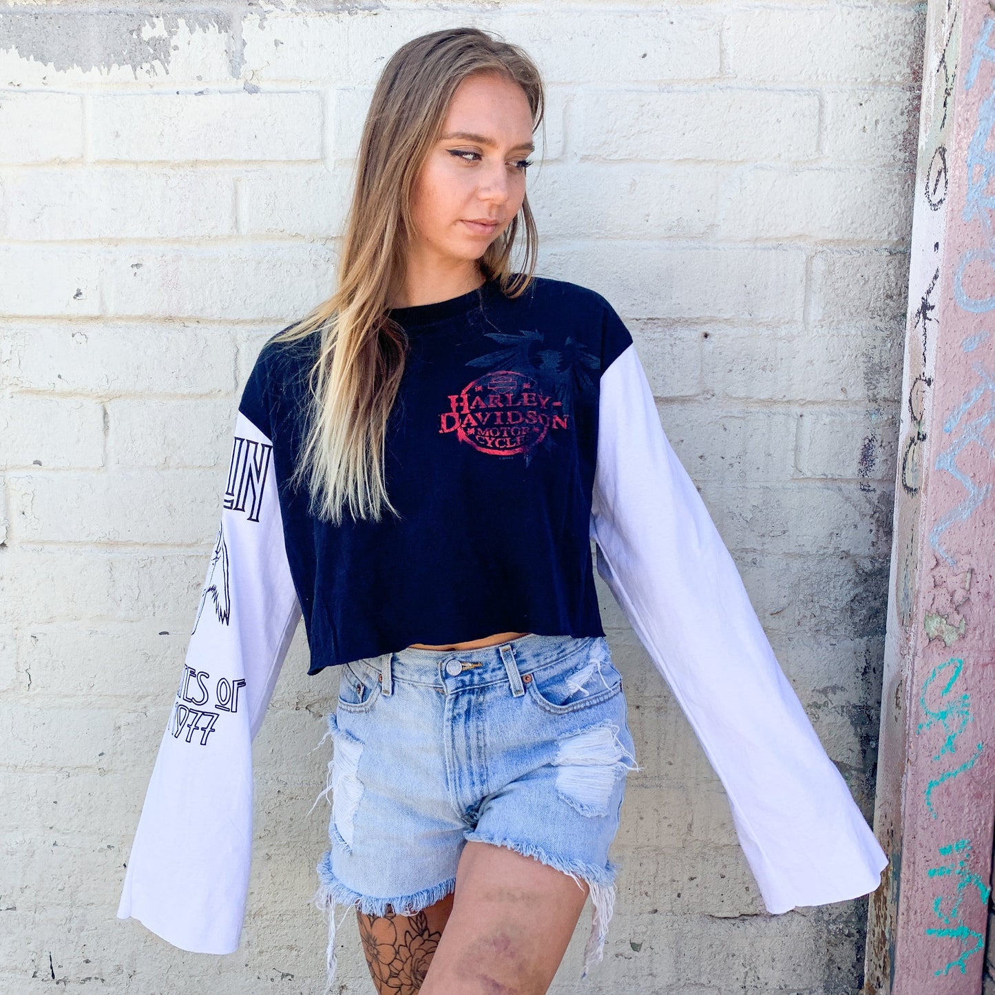Harley Davidson Upcycled Band Shirt