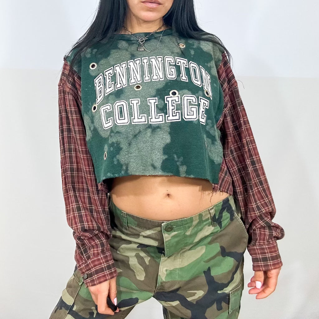 Cropped College Upcycled Shirt