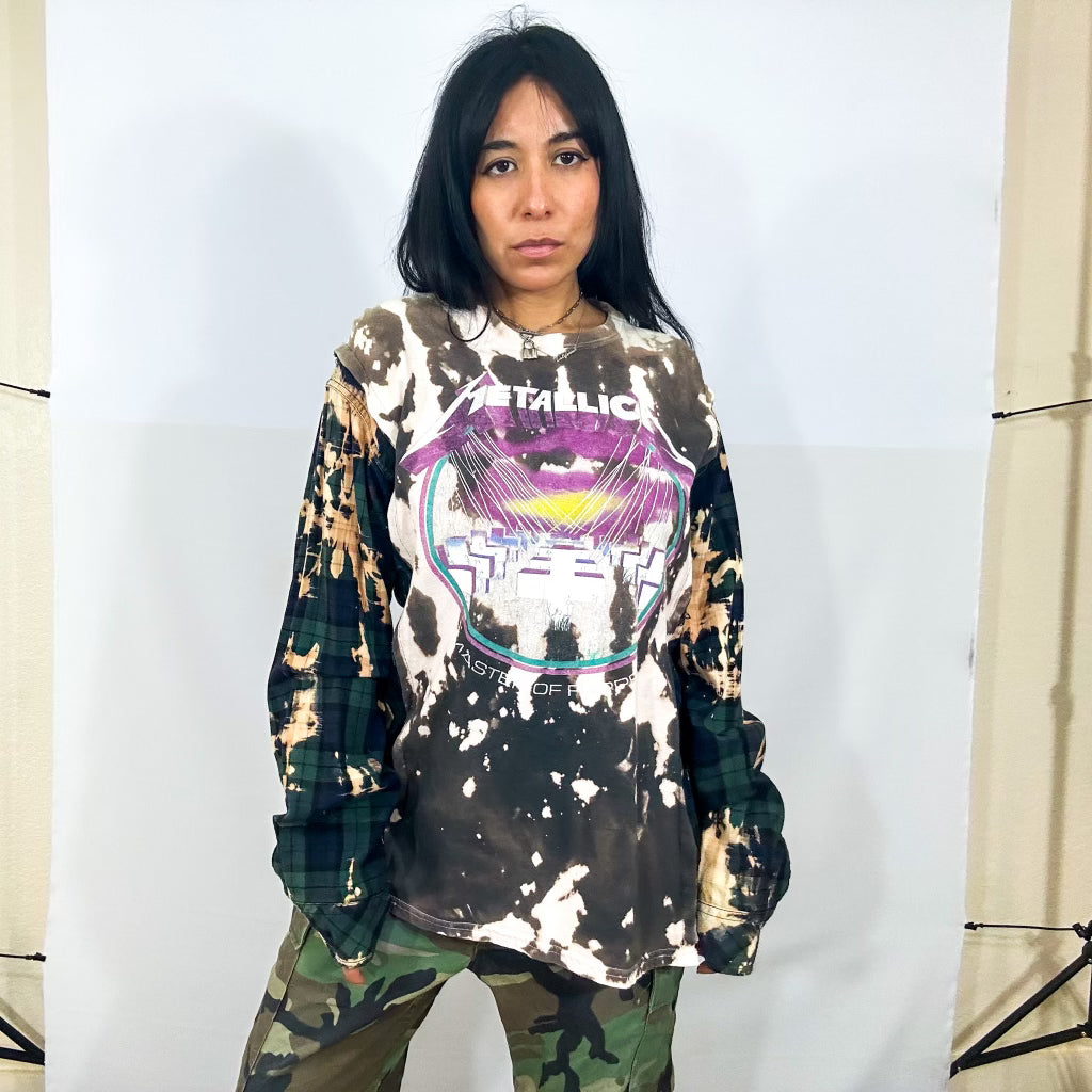 Metallica Upcycled Flannel Top
