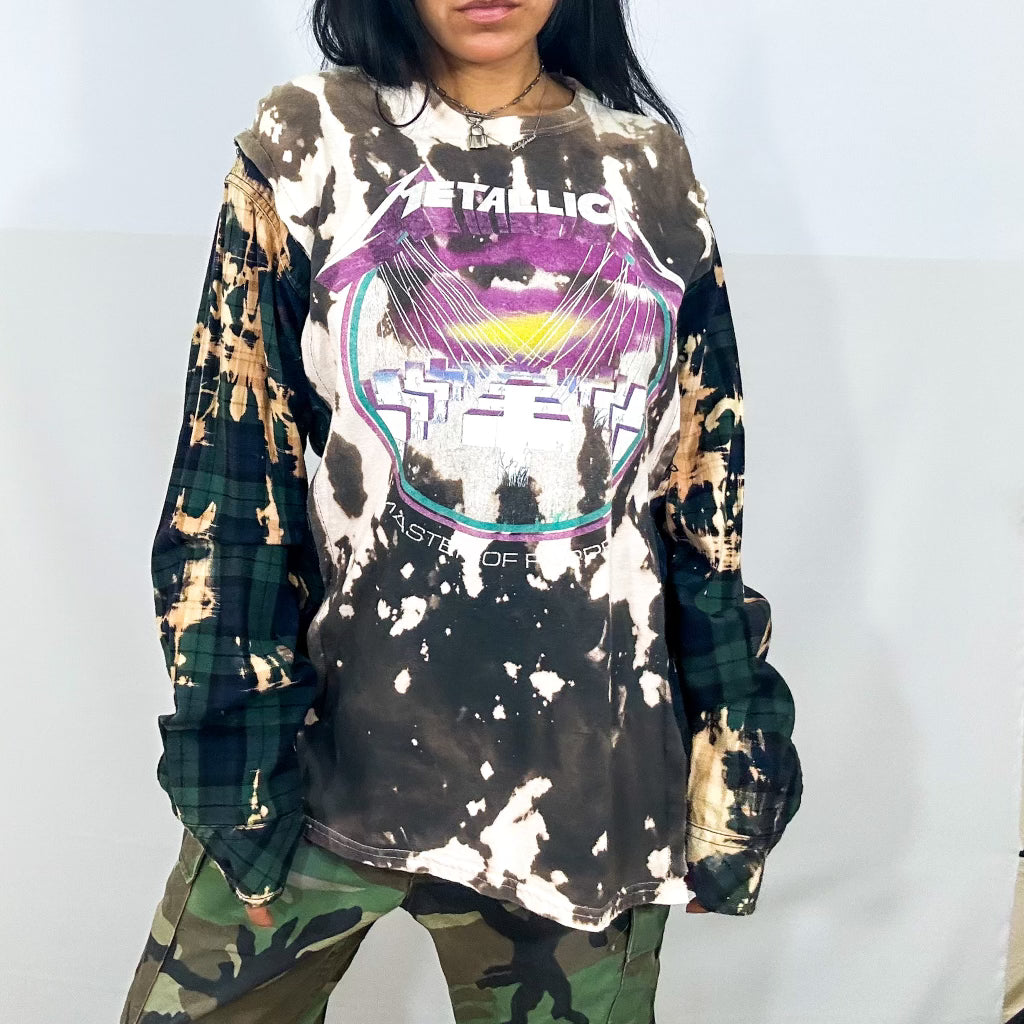 Metallica Upcycled Flannel Top