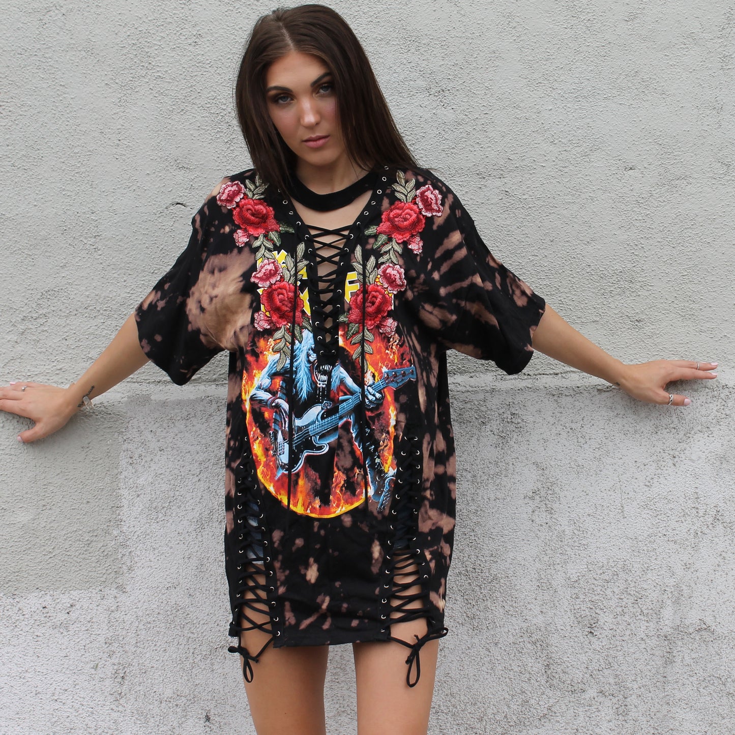 Iron Maiden Rose Oversized Tee