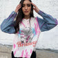 Britney Tie Dye Denim Sleeve Tee
