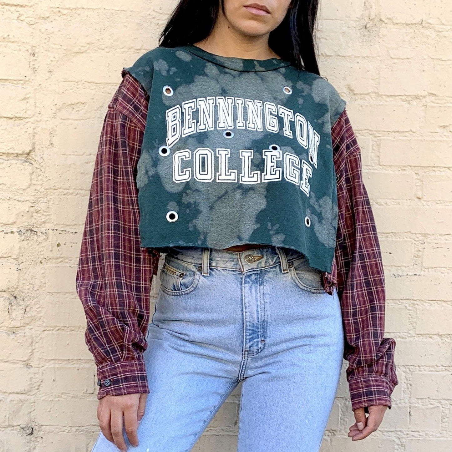 Cropped College Upcycled Shirt