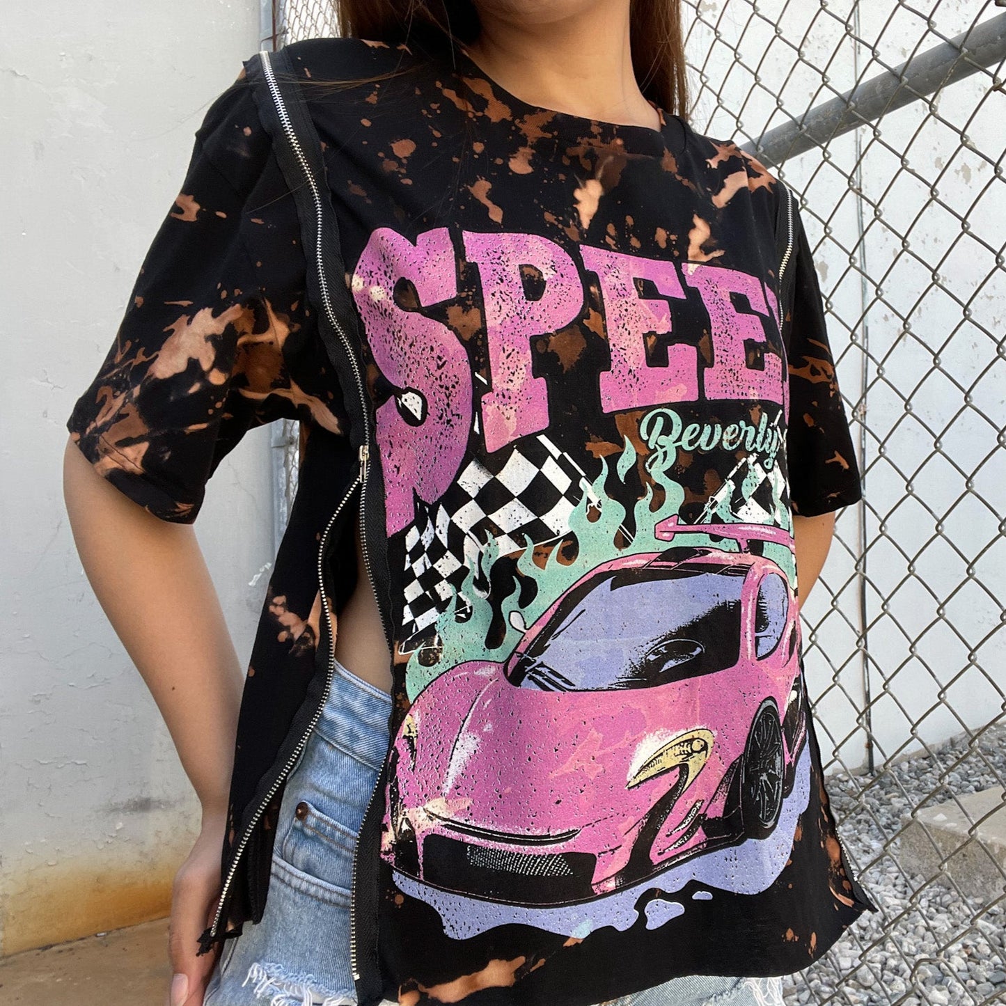 Speed Beverly Hills Zipper Crop Top