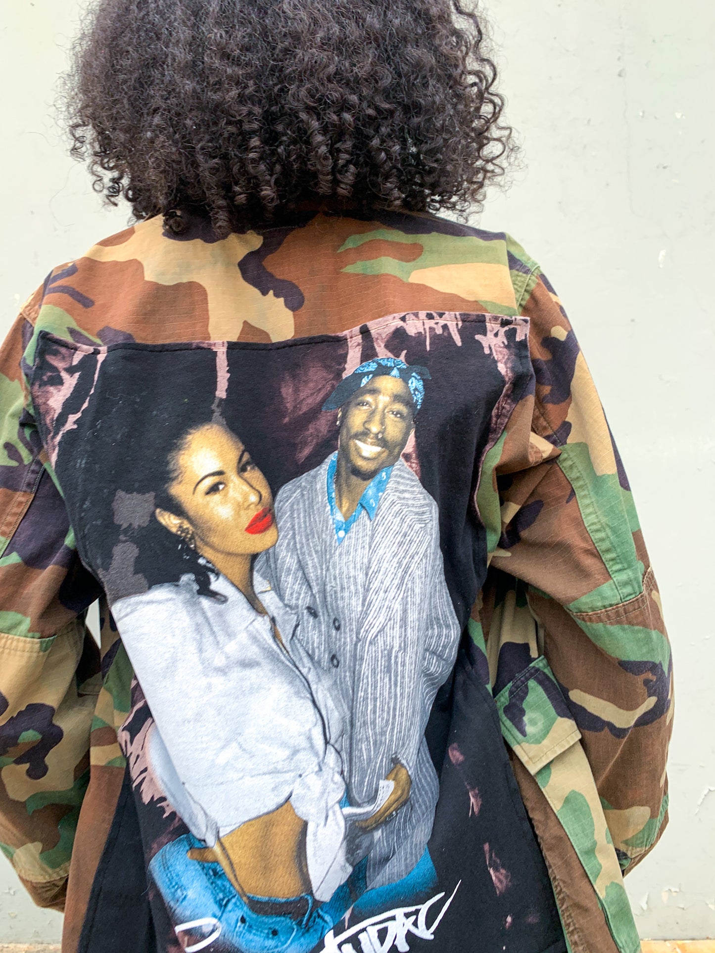 90s Inspired Camo Patch Jacket