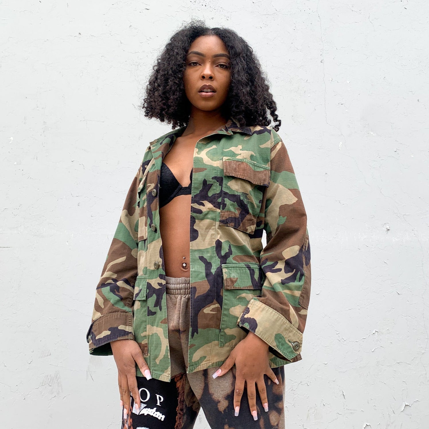 Womens camo clearance jacket with patches