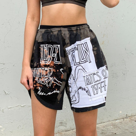 Led Zeppelin Patch Upcycled Sweat Shorts