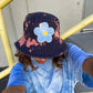 Blue Fuzzy Flower Patch Bucket Hat