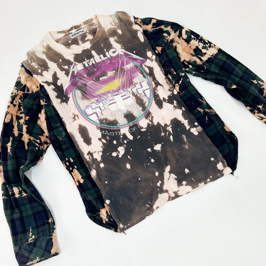 Metallica Upcycled Flannel Top