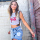 Coca Cola Lace up Crop Tank