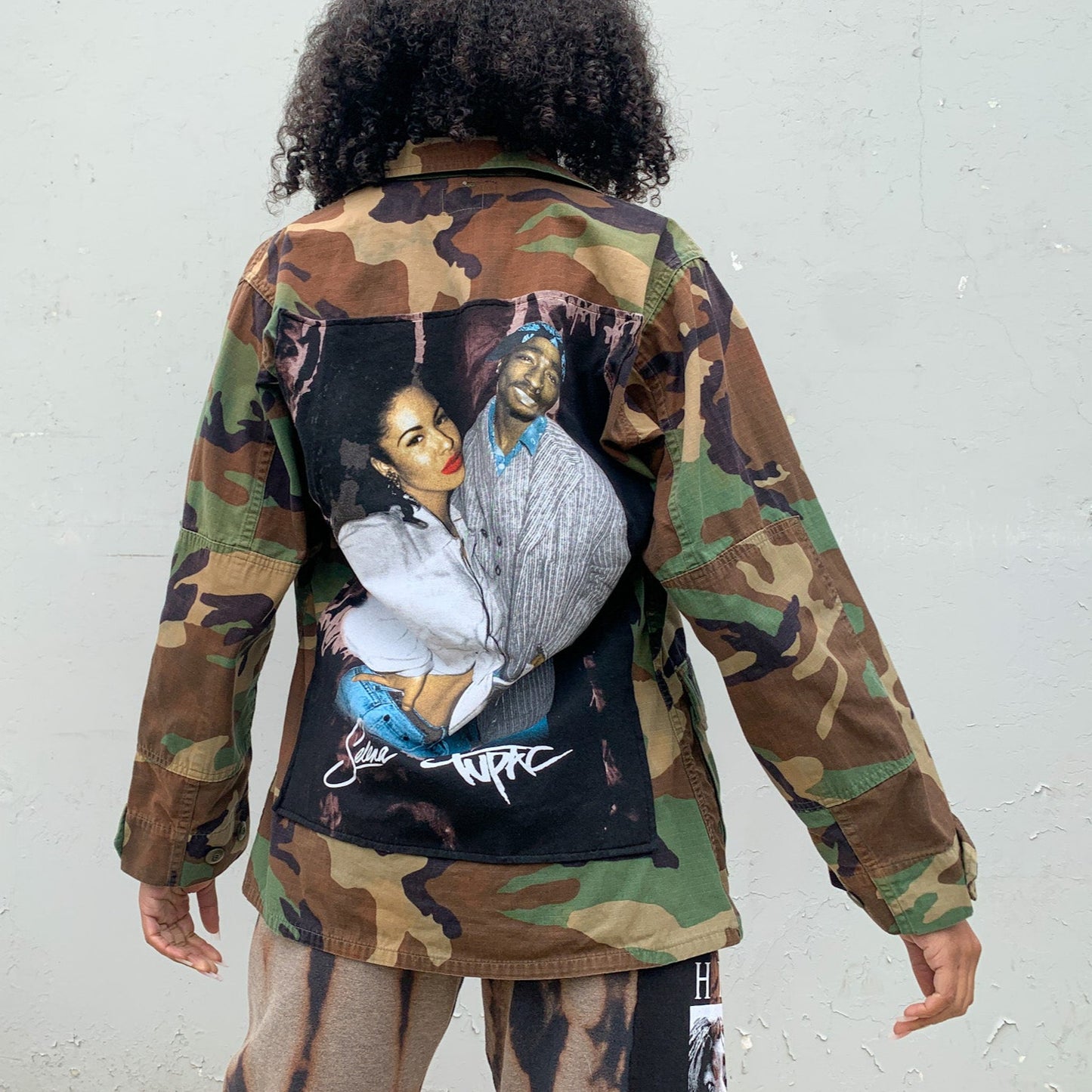 90s Inspired Camo Patch Jacket